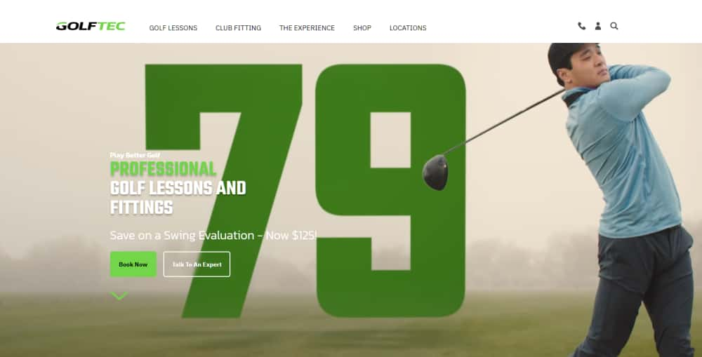 golfTEC Lesson website